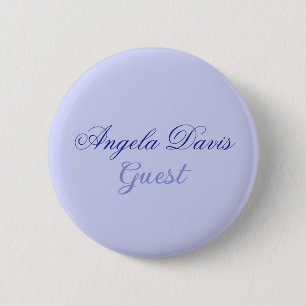 Eleganter blauer benutzerdefinierter Name Gast Button
