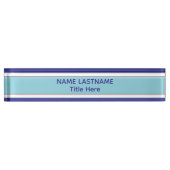 Eleganter blauer benutzerdefinierter Name Namensplakette (Vorderseite)