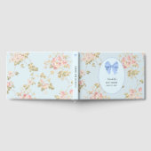 Eleganter blauer Blumen-Babyshower  Gästebuch (Voll)