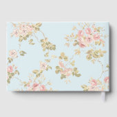 Eleganter blauer Blumen-Babyshower  Gästebuch (Rückseite)