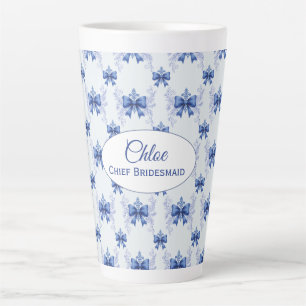 Eleganter blauer Bogen Brautparty Milchtasse