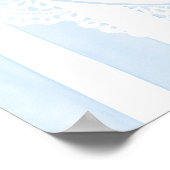 Eleganter blauer Bogen Junge Taufe Willkommen Poster (Ecke)