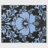 Eleganter blauer Damast Geschenkpapier (Flach)