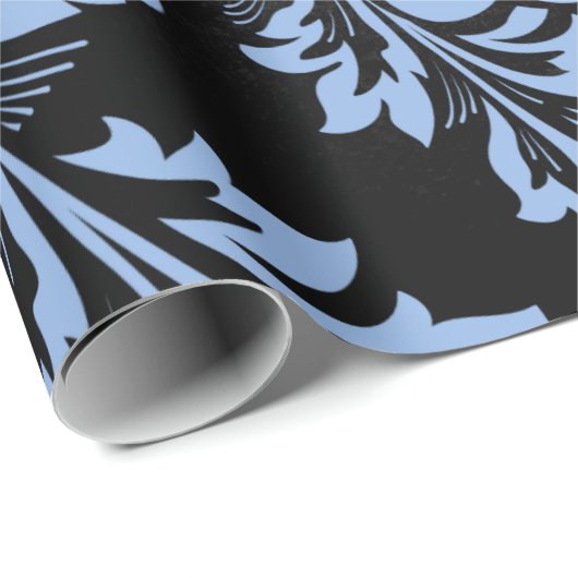 Eleganter blauer Damast Geschenkpapier (Rolleneckpunkt)