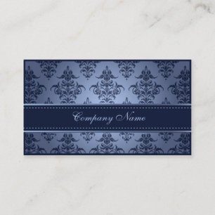 Eleganter blauer Damast-Hochzeits-Planer Visitenkarte