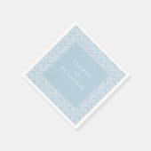 Eleganter blauer Damast Serviette (Ecke)