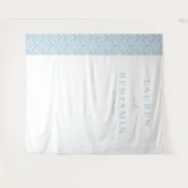 Eleganter blauer Damast Wandteppich (Vorderseite (Horizontal))