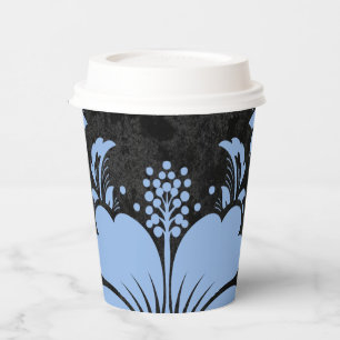 Eleganter blauer Damast Weihnachtsgeschmack elegan Pappbecher