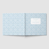 Eleganter blauer Damastkonfetti Gästebuch (Voll)