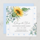 Eleganter Blauer Eukalyptus Ändern Sie das Datum Save The Date (Vorne/Hinten)