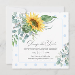 Eleganter Blauer Eukalyptus Ändern Sie das Datum Save The Date