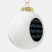 Eleganter blauer Fächer Keramik Kugel-Ornament (Links)