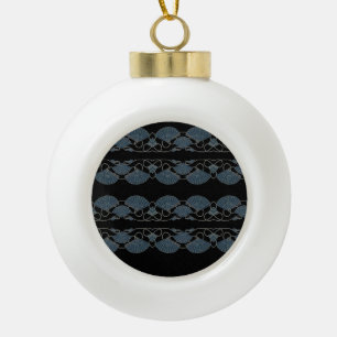 Eleganter blauer Fächer Keramik Kugel-Ornament