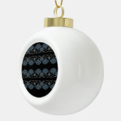 Eleganter blauer Fächer Keramik Kugel-Ornament (Rechts)