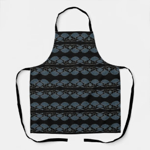 Eleganter blauer Fächer Schürze