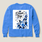 Eleganter blauer floraler Wasserfarb-Pullover - Co (Design Rückseite)