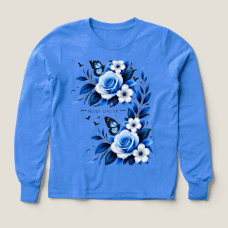 Eleganter blauer floraler Wasserfarb-Pullover - Co