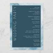 Eleganter blauer formeller Zeremonienplan Programm (Rückseite)