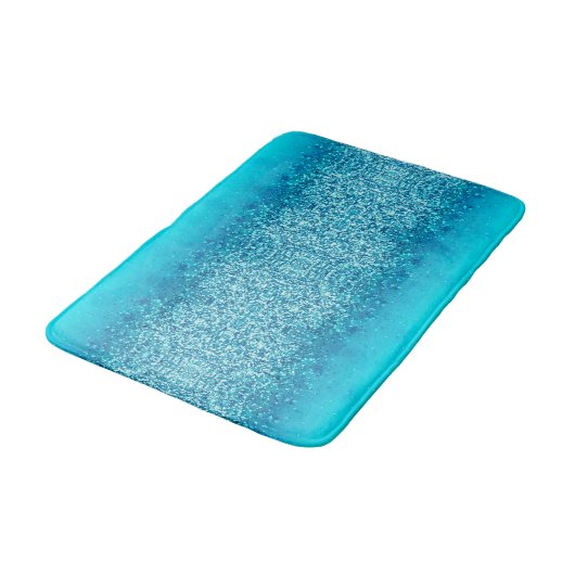 Eleganter Blauer Frost Sparkle Bath Mat Badematte (Schrägansicht)