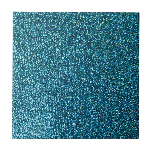 Eleganter blauer Glitter Fliese (Vorderseite)