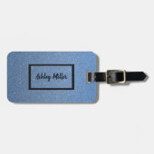 Eleganter blauer Glitzer Gepäckanhänger (Vorderseite horizontal)