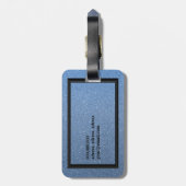 Eleganter blauer Glitzer Gepäckanhänger (Rückseite vertikal)