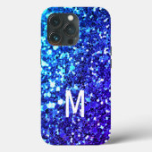Eleganter blauer Glitzer — kundenspezifischer mit  Case-Mate iPhone Hülle (Rückseite)
