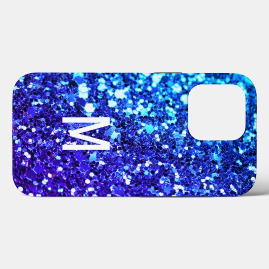Eleganter blauer Glitzer — kundenspezifischer mit  Case-Mate iPhone Hülle (Rückseite (Horizontal))