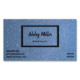 Eleganter blauer Glitzer Magnetische Visitenkarte