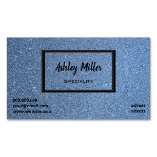 Eleganter blauer Glitzer Magnetische Visitenkarte