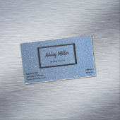 Eleganter blauer Glitzer Magnetische Visitenkarte (Beispiel)
