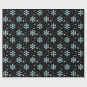 Eleganter Blauer Glitzer Snowflake Geschenkpapier (Flach)