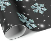 Eleganter Blauer Glitzer Snowflake Geschenkpapier (Rolleneckpunkt)