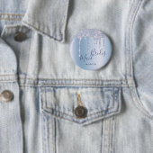 Eleganter blauer Glitzer Tropfen überhängend Button (Beispiel)