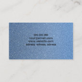 Eleganter blauer Glitzer Visitenkarte (Rückseite)