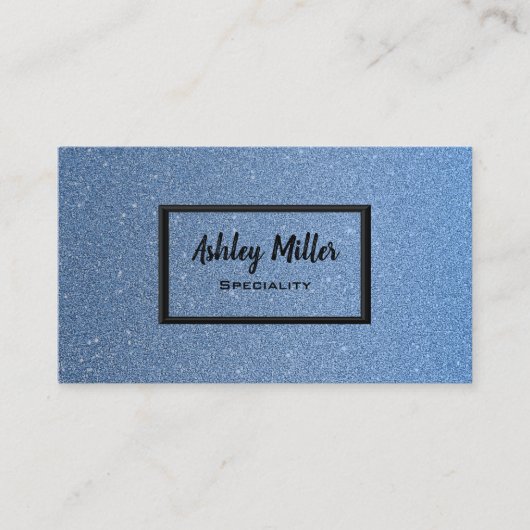 Eleganter blauer Glitzer Visitenkarte (Vorderseite)