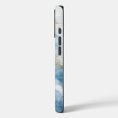 Eleganter blauer Goldglitter-Abstraktfluss Case-Mate iPhone Hülle (Rückseite / Links)