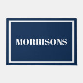 Eleganter, blauer individuelle Name Fußmatte (Vorderseite)