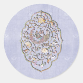 Eleganter blauer Jahrgang Hochzeiten Umschlag Aufk Runder Aufkleber