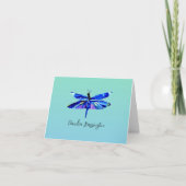 Eleganter Blauer Libelle Handgemalte Wasserfarbe (Vorderseite)