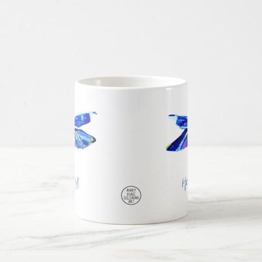 Eleganter Blauer Libelle Handgemalte Wasserfarbe Kaffeetasse (Mittel)