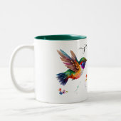 Eleganter Blauer Lila Hummingvogel individuell ang Zweifarbige Tasse (Links)