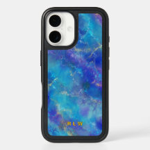 Eleganter Blauer, Lila und goldener Marmor Mit Mon