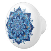 Eleganter blauer Mandala Keramikknauf (Rechts)