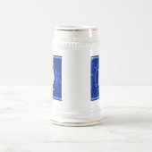 Eleganter blauer Marmor 10 Jahre Arbeit Jubiläum Bierglas (Mittel)