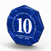 Eleganter blauer Marmor 10 Jahre Arbeit Jubiläum Fotoblock (Rechts)