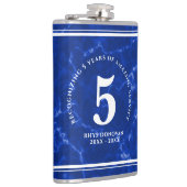Eleganter blauer Marmor 5 Jahre Arbeit Jubiläum Flachmann (Rechts)