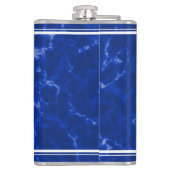 Eleganter blauer Marmor 5 Jahre Arbeit Jubiläum Flachmann (Rückseite)