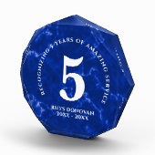 Eleganter blauer Marmor 5 Jahre Arbeit Jubiläum Fotoblock (Rechts)