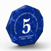 Eleganter blauer Marmor 5 Jahre Arbeit Jubiläum Fotoblock (Links)